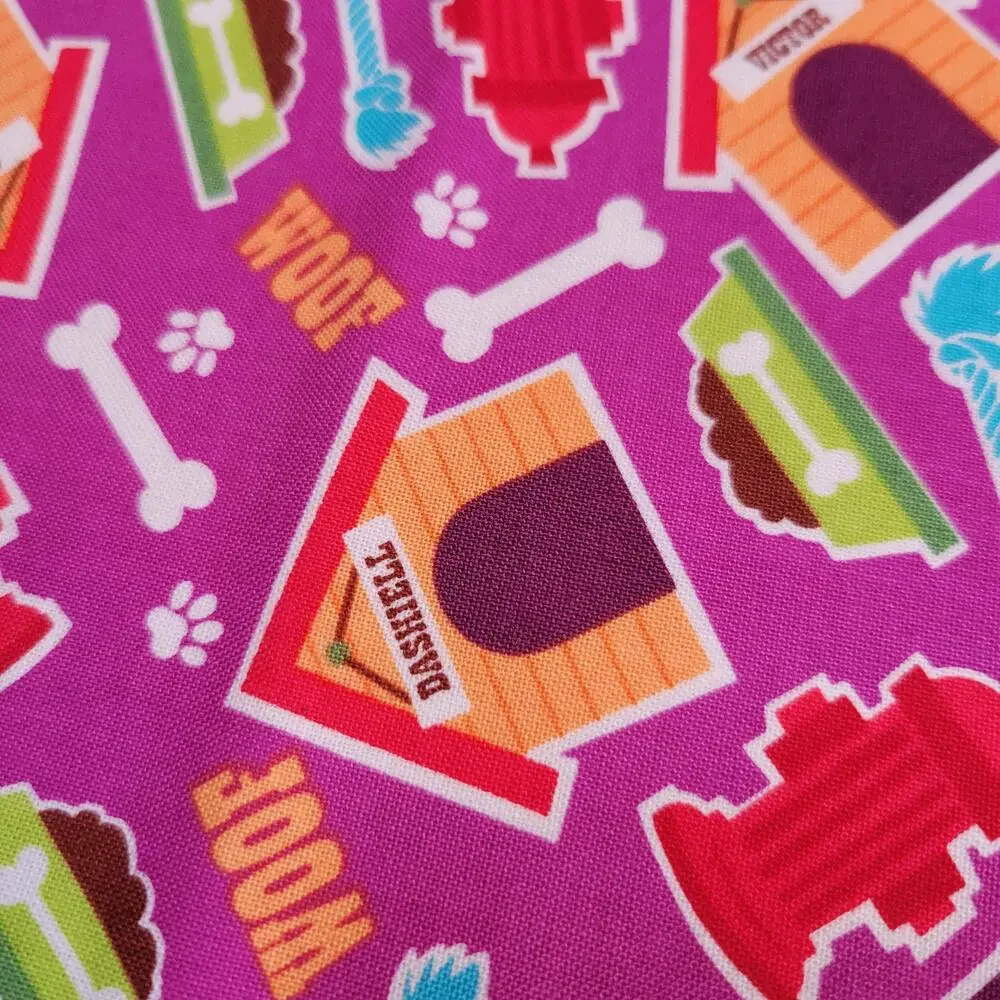 Dog Print Cotton Fabric 1yd x44